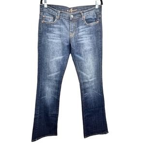 7 for All Mankind 080U Original Jeans Blue Bootcut Jeans Low Rise Whiskered 28